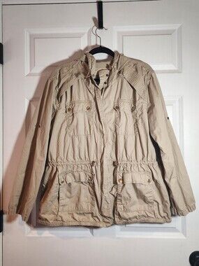 MICHAEL Michael Kors Lightweight Beige Utility Cargo Jacket - Women L